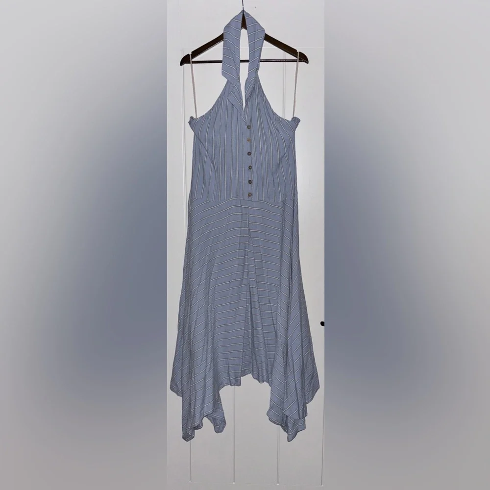 Free People No Rush Striped Relaxed Fit Midi Dress NEW Women XL Boho Beach